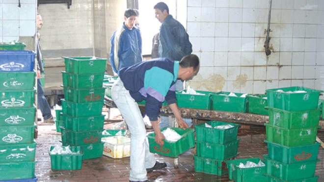 عمال مصنع الحليب بئر خادم في إضراب