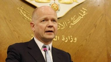 William Hague visite un camp de réfugiés syriens en Jordanie