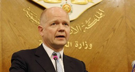 William Hague visite un camp de réfugiés syriens en Jordanie