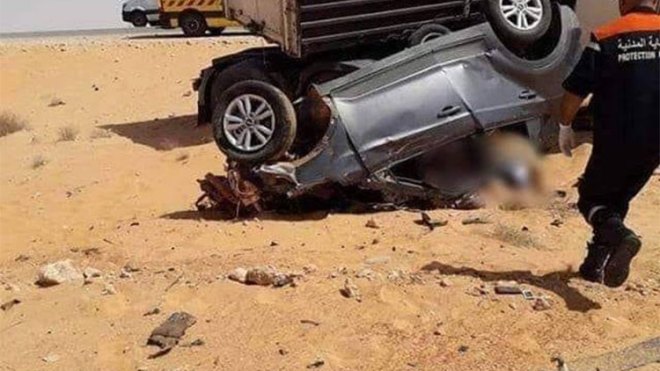 3 قتلى و5 جرحى في حادث مرور بين ورقلة وغرداية