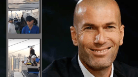 زيدان يغسل أحزان “الكلاسيكو” بالتزحلق بين ناطحات السحاب في دبي