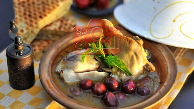 دجاج بالزيتون البنفسجي