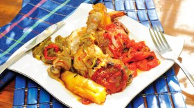 دجاج في الفرن بالخضار