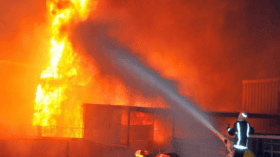 حريق هائل يشب بكنيسة الأنبا بولا بالقاهرة