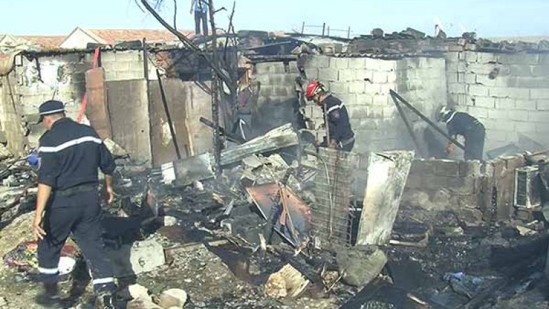 هلاك امرأة وطفليها في احتراق مسكنهم الفوضوي بسعيدة