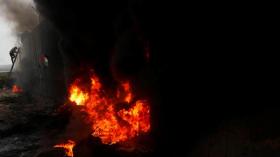 شهيد فلسطيني خلال احتجاجات ضد صفقة القرن