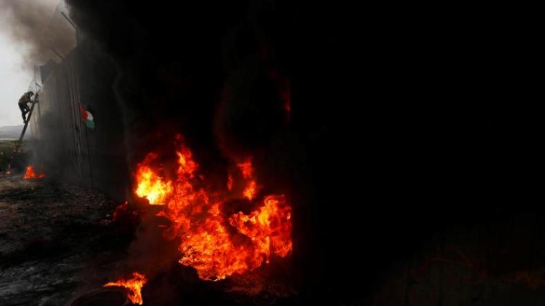 شهيد فلسطيني خلال احتجاجات ضد صفقة القرن