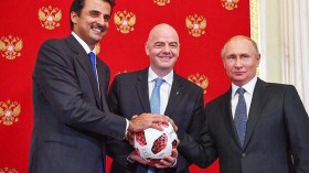 حملة  دعائية في لندن لسحب تنظيم كأس العالم من قطر