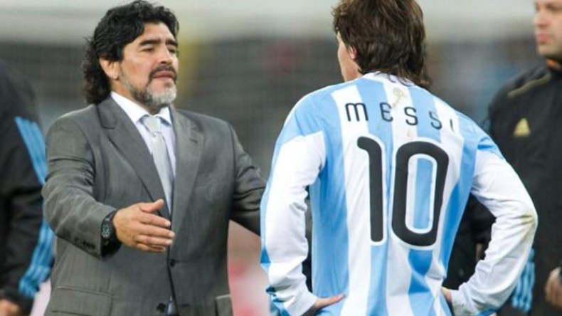 مارادونا يشيد بتحول ميسي على طريقته