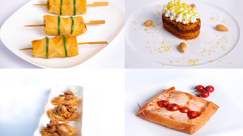 أسياخ البوراك بالدجاج_بوراك الموتزاريلا والطماطم الكرزية_القطايف باللوز والشانتيي_عش الطير بالجوز