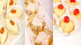 حلو بالكرز المصبر – حلوى السميد وجوز الهند – غريبية