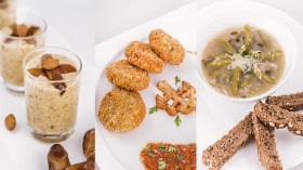 خبيزات البروكلي وصلصة الطماطم – شوربة الفاصوليا الخضراء والدجاج – كريمة التمر واللوز