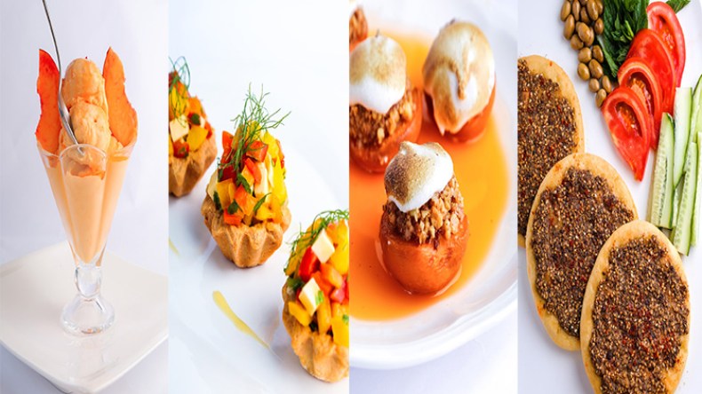 بوضة الخوخ- مشماش محشي باللوز- مقبلة قوالب الفلفل بثلاث ألوان- منقوشة زعتر