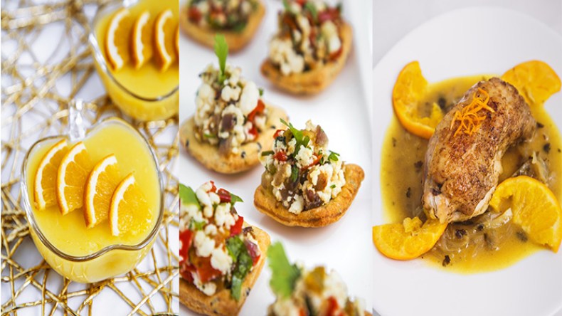 مملحات بجبن المعز – دجاج بالبرتقال – كريمة البرتقال