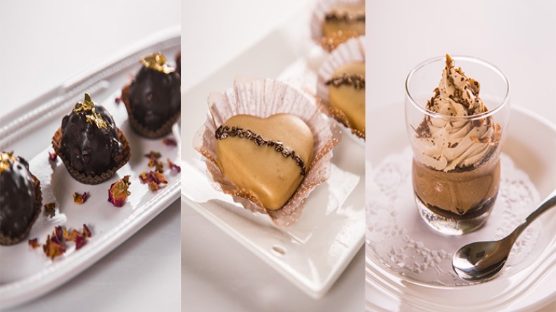 موس الشكولاطة والقهوة – بتي فور بطلاء القهوة – كريات الشكولاطة والقهوة