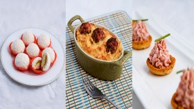 حلوى جوز الهند – قراتان التقليتال بالدجاج – مملحات بكريمة عجينة الدجاج