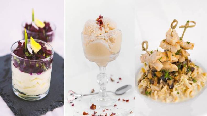 معجنات بالدجاج والباذنجان – مثلجات جوز الهند – قوالب كريمة الجبن والشمندر “البيطراف”