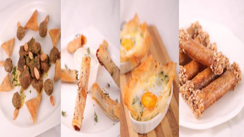 بوراك الرنة القسنطيني – بوراك النقانق – طاجين بريوات اللوز مع اللحم – بوراك في القوالب