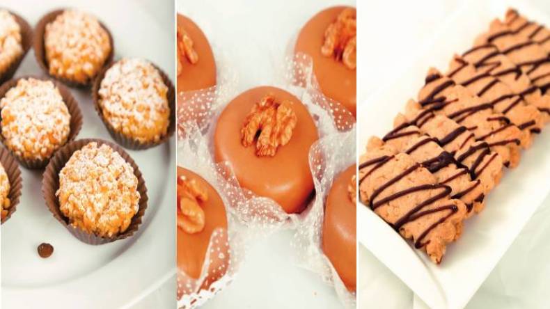 بسكويت باللوز و القهوة – حلوى بالجوز وطلاء القهوة – حلوى بالفول السوداني بنكهة القهوة