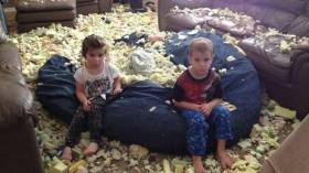 طفل بدأ حفر نفق تحت الأرض وطفلة أرادت أن تحول شقيقها إلى سمكة