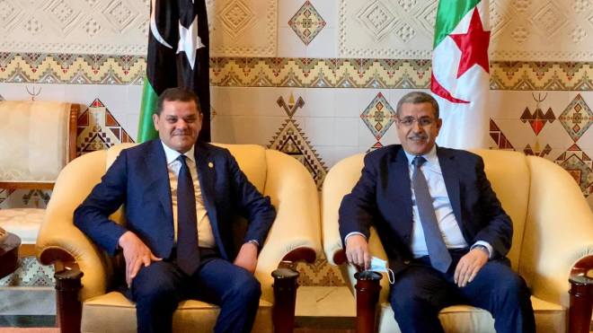 جراد يستقبل رئيس الحكومة الليبية عبد الحميد دبيبة