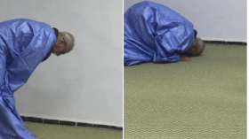 ما حقيقة صورة سجود ابراهيم غالي بعد انتصاره القضائي في اسبانيا؟