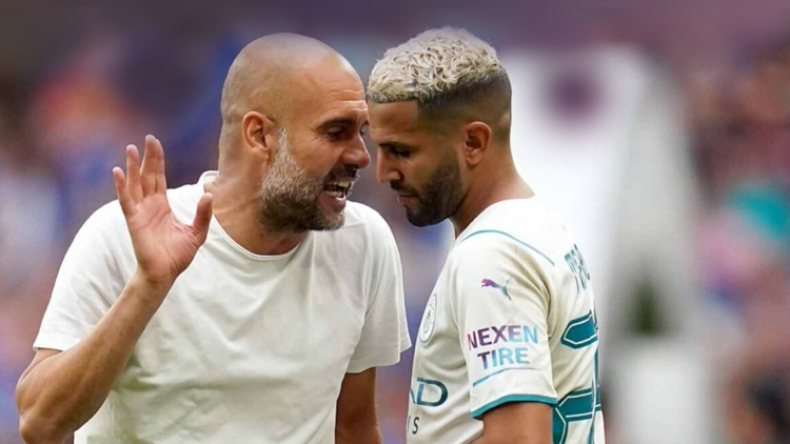 غوارديولا يناقض نفسه في دقائق توظيفه لرياض محرز