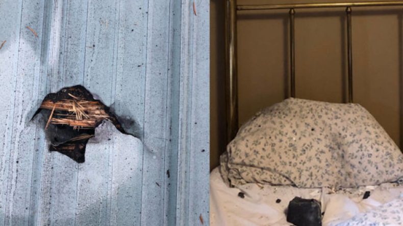 كندية تقرّر الاحتفاظ بصخرة فضائية سقطت بجانب رأسها أثناء نومها!