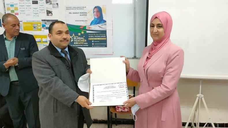 أستاذة جزائرية بين أفضل 100 معلم عالمي في عام 2021
