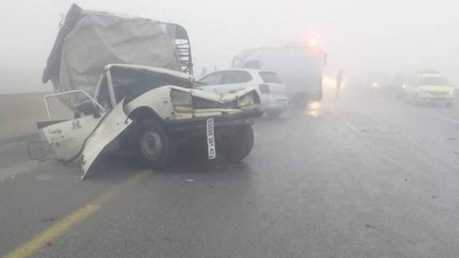 بالصور.. حادث مرور تسلسلي خطير بالطريق السيار