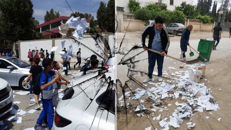 تلاميذ يودّعون مدارسهم بالتخريب!