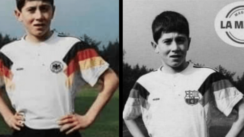 صورة ليفاندوفسكي بقميص برشلونة في صغره.. هذه حقيقتها