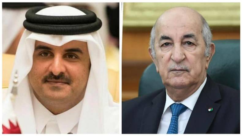 الرئيس تبون يتلقى مكالمة هاتفية من أمير دولة قطر