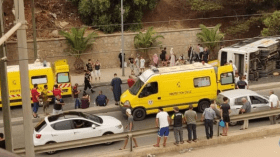 فيديو.. 24 جريحا في انقلاب حافلة لنقل المسافرين بالعاصمة