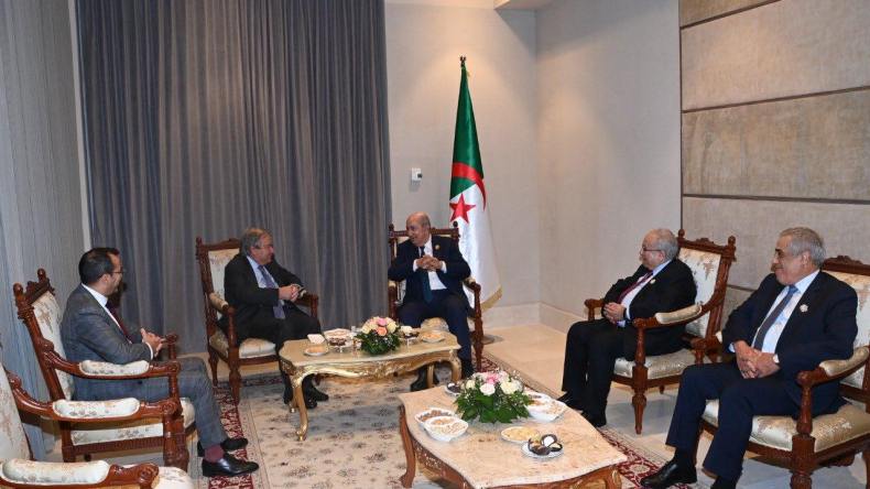 الرئيس تبون يجري مباحثات مع غوتيريش