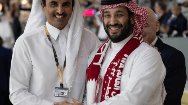 في مقابلة السعودية ضد الأرجنتين.. تميم “يردّها” لبن سلمان! (فيديو)