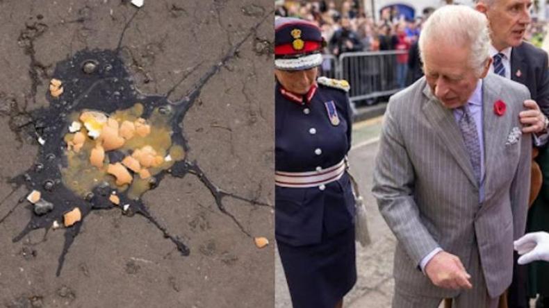 بالفيديو.. توقيف رجل رشق الملك تشارلز وزوجته بالبيض