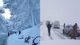 طرق مقطوعة بميلة وجيجل وحوادث مرور في قسنطينة بسبب الثلوج