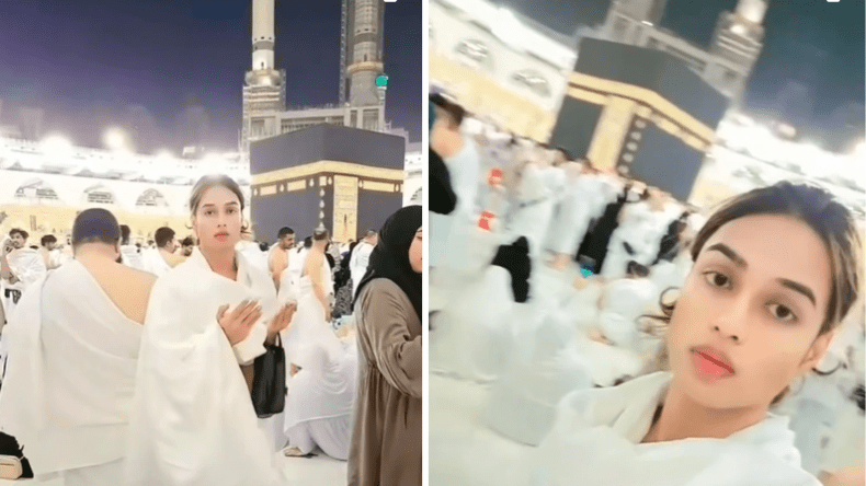 فيديو لامرأة أمام الكعبة بملابس إحرام الرجال يثير الجدل.. ما القصة؟