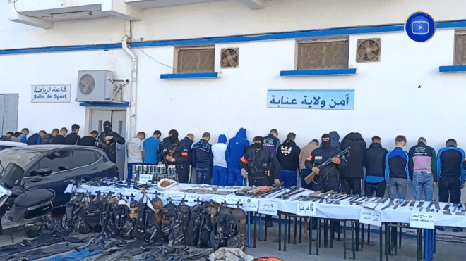 أمن عنابة يفكّك أخـــطر عصابة أحياء خطيرة تضم 59 شخصا