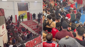 بالفيديو.. إصابات بعد سقوط حاجز حديدي في مباراة لكرة السلة بالدوري التونسي