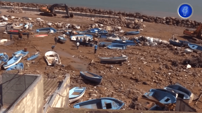 منازل دمرت وسفن أغرقتها الأوحال .. مشاهد مرعبة لمخلفات سيول تيبازة