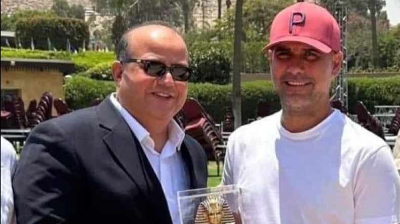 بالصور.. غوارديولا يستريح في مصر بعد التتويج بالثلاثية