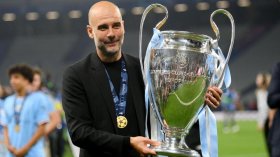 غوارديولا يمازح ريال مدريد بعد التتويج برابطة أبطال أوروبا (فيديو)