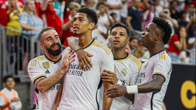 بيلينغهام يفتتح عداده التهديفي مع الريال(فيديو)