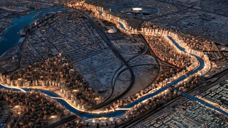 “مرافي”.. مدينة جديدة محاطة بقناة مائية بطول 11 كلم في السعودية (فيديو)