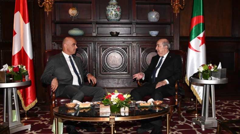 رئيس الجمهورية يستقبل الرئيس السويسري بنيويورك (فيديو)