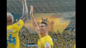 بالفيديو.. رونالدو يخطف الأضواء برقصة سعودية بعد فوز النصر