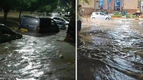 مياه الأمطار تجتاح مساكن وتقطع طرقات بغرب البلاد