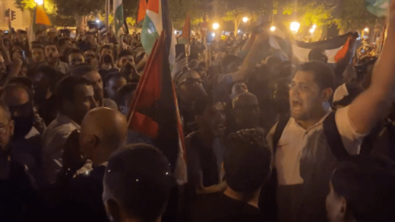 مظاهرات حاشدة أمام سفارة فرنسا في تونس (فيديو)